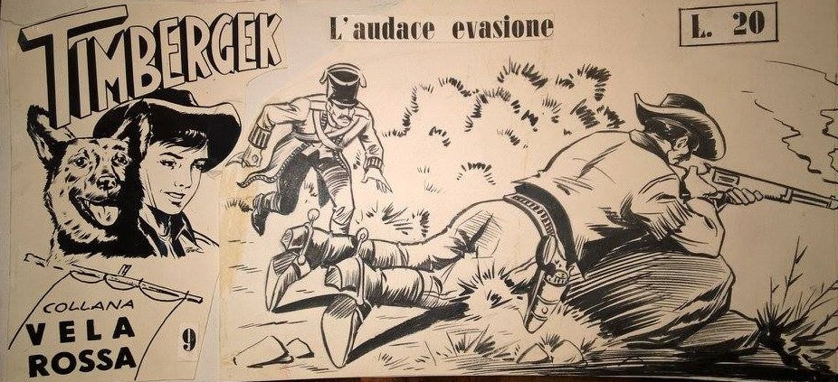 Tavola originale di Gamba - Copertina Timbergek a striscia