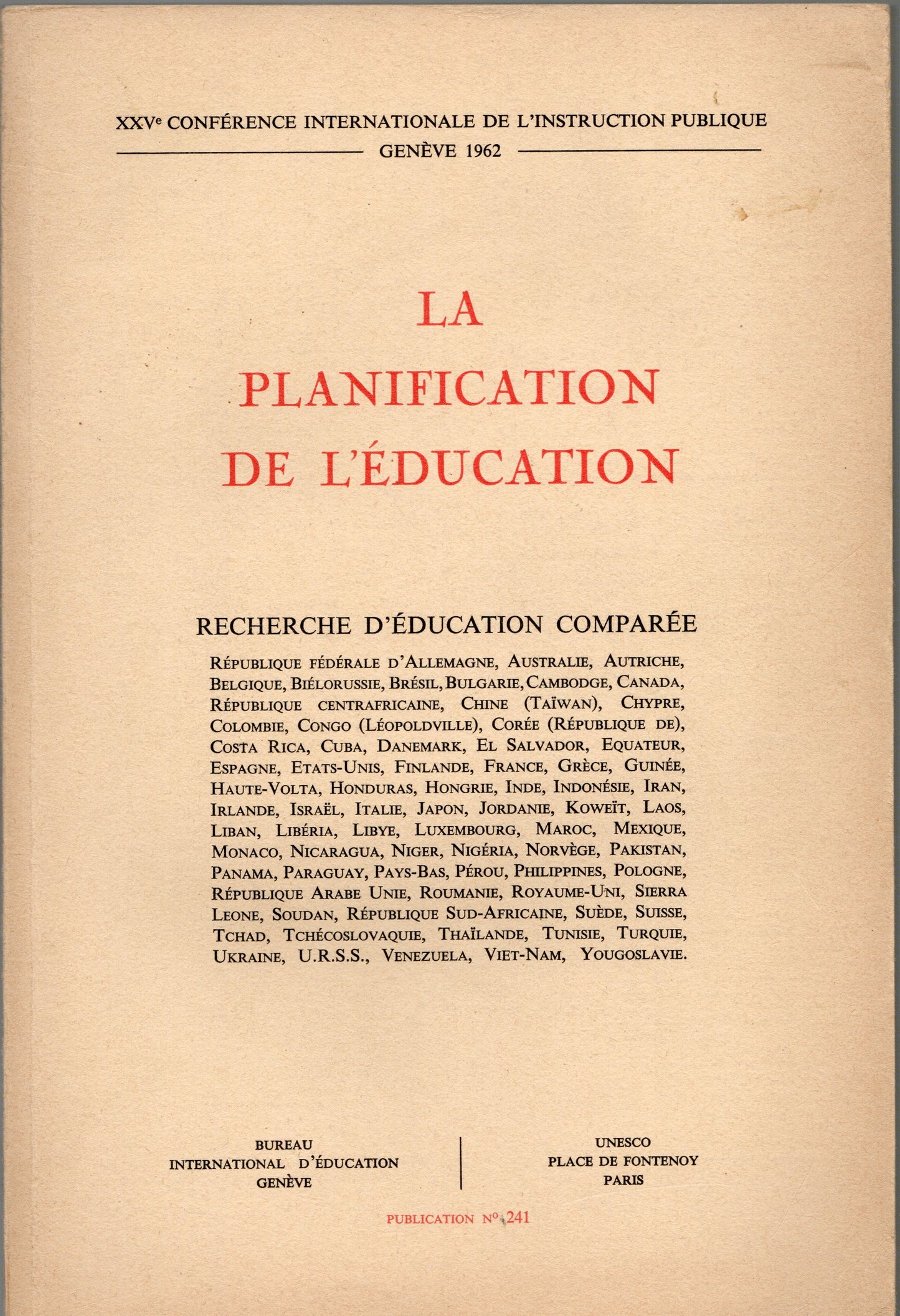 La planification de l'education